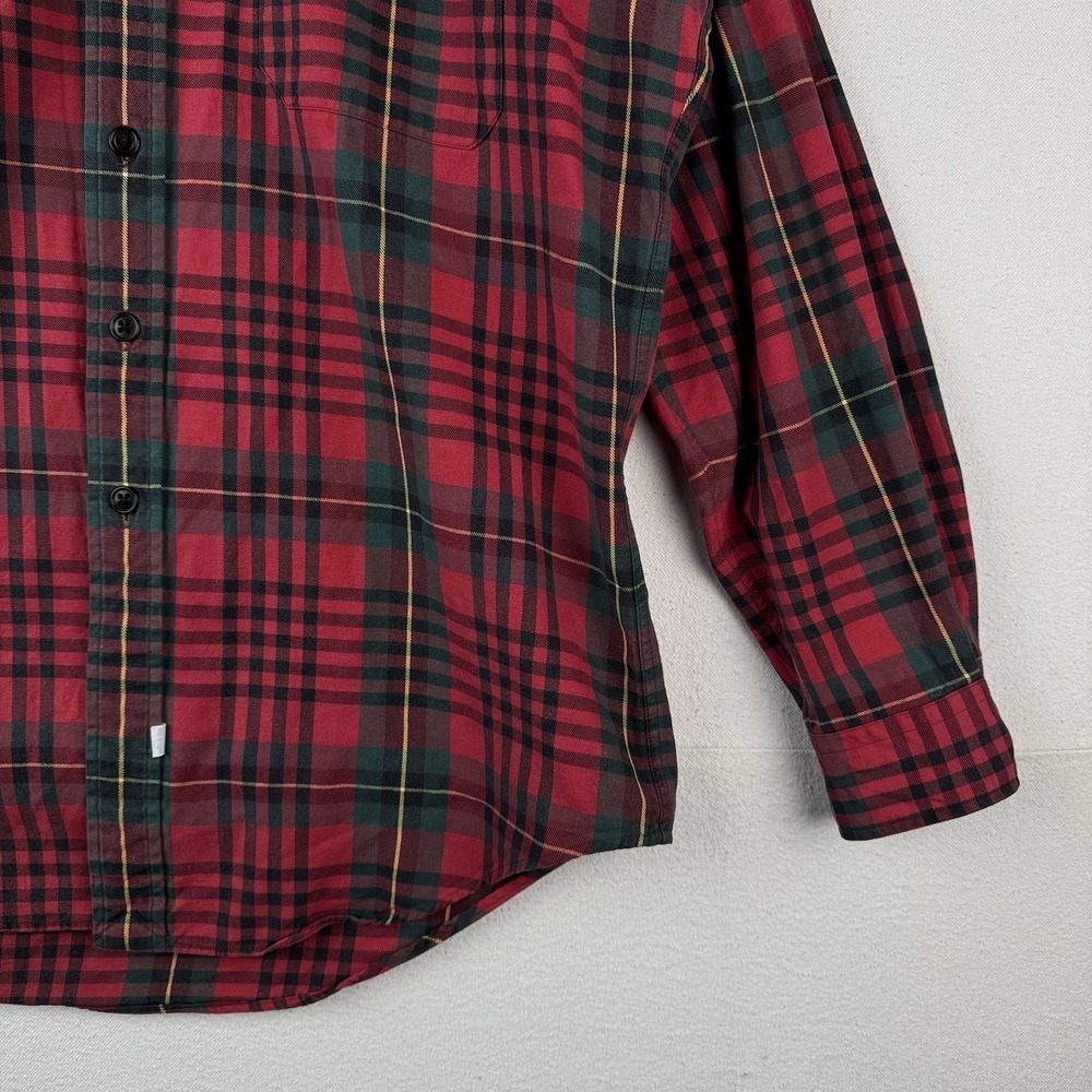90's Vtg Polo Ralph Lauren Tartan Plaid Wool‎ Blend Flannel Shirt Men's M Red - Picture 6 of 14